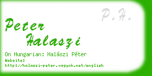 peter halaszi business card